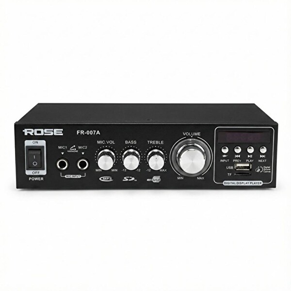 Rose FR-007A 2x50 W USB-SD-Bluetooth Trafosuz Mini Amfi