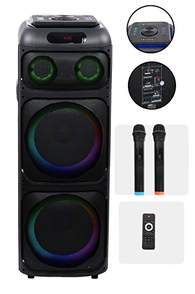 Midex MXR-2000 Mikrofonlu Portatif Taşınabilir Ses Sistemi Hoparlör 2000W (Radyo Bluetooth)