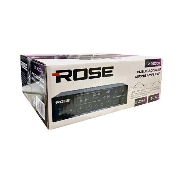 Rose FR-9200A 120W Usb-Sd-Bluetooth 2 Zonlu Hat Trafolu Amfi