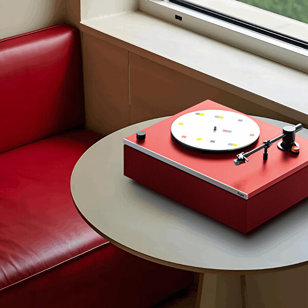 Hym Originals Lumi-S Kırmızı Dahili Bluetooth Hoparlörlü Retro Pikap Plakçalar