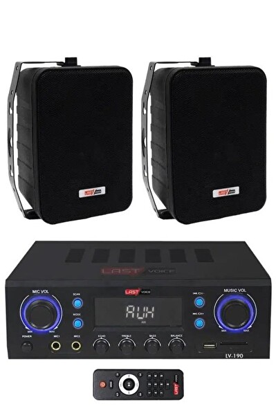 Lastvoice Black Wall Small Paket-1 Hoparlör ve Anfi Ses Sistemi Seti 1 Anfi 2 Hoparlör