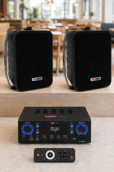 Lastvoice Black Wall Small Paket-1 Hoparlör ve Anfi Ses Sistemi Seti 1 Anfi 2 Hoparlör
