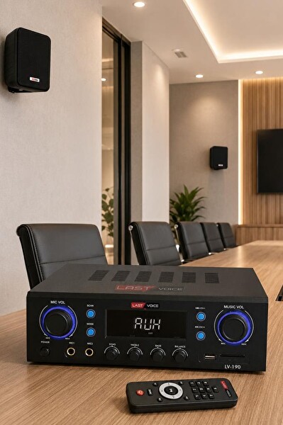 Lastvoice Black Wall Small Paket-1 Hoparlör ve Anfi Ses Sistemi Seti 1 Anfi 2 Hoparlör