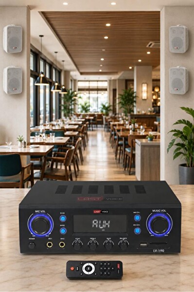 Lastvoice Wall Small Paket 2 Hoparlör ve Anfi Ses Sistemi Seti 1 Anfi 4 Hoparlör