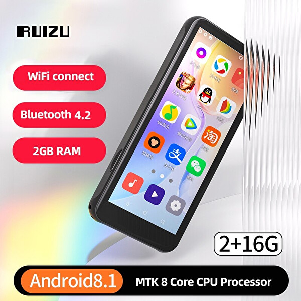 Ruizu Z80 Android Bluetooth WiFi 16GB MP3 MP4 Çalar