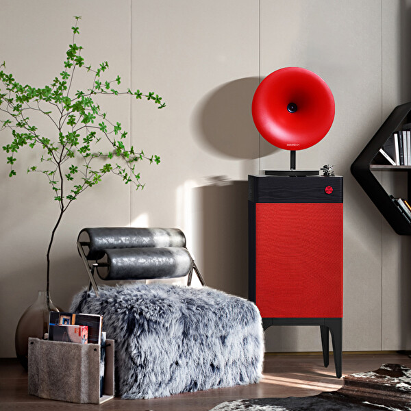 Fennessy i5 Bluetooth Hoparlörlü 110W Hi-Fi Plakçalar Turntable Kırmızı Retro Pikap