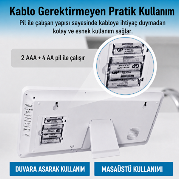 Loyka LCD200JUMBO Büyük Ekranlı Dijital Duvar Saati