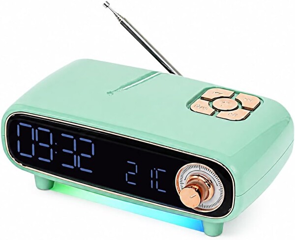 Coverzone TF USB NS-998BT 1800 mAh Bluetooth ENT Dijital Saat Alarm Sıcaklık