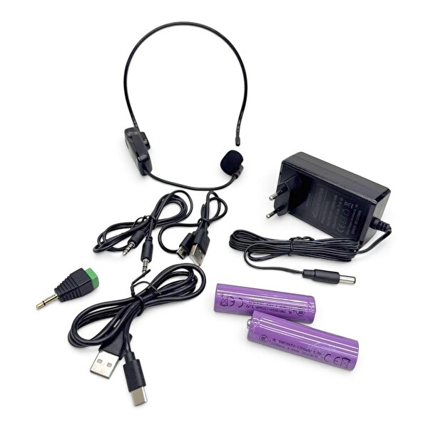 Rose HP-501 Acoustic Taşınabilir Ses Sistemi 150W 2 El 1 Kafa Telsiz Mikrofonlu Set