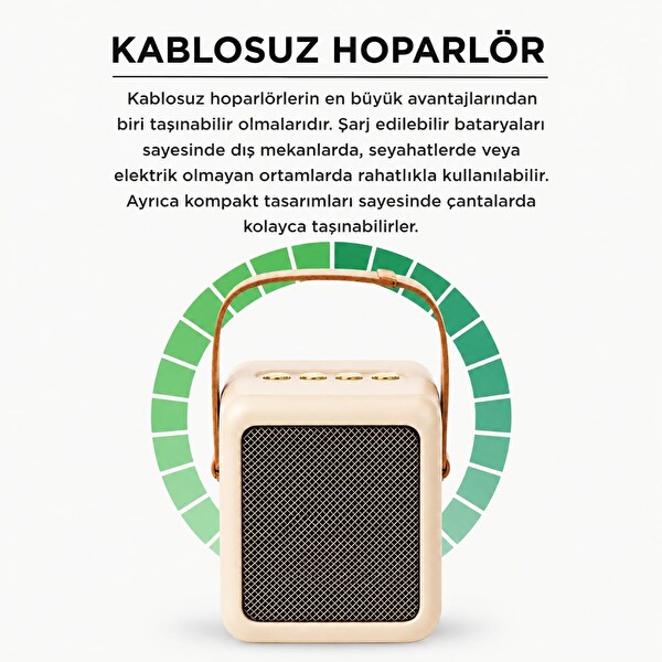 Coverzone GTS2201 5W 52 MM 500 mAh FM USB Taşınabilir ENT Kablosuz Hoparlör