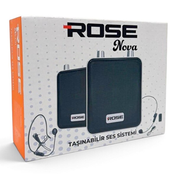 Rose NOVA HP-505K Taşınabilir Şarjlı Mini Rehber Amfisi Kablolu HeadSet Mikrofonlu