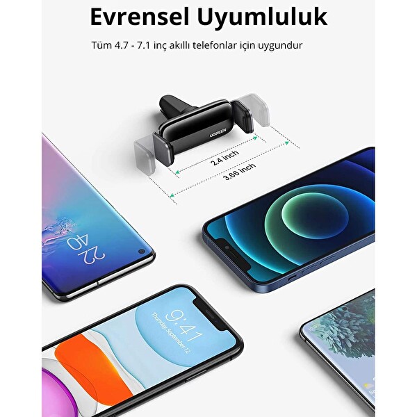 Ugreen Alüminyum Klima Havalandırma Izgarası İçin Siyah Telefon Tutucu