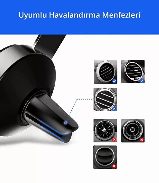 Ugreen Gravity Araç İçi Havalandırma Gümüş Telefon Tutucu