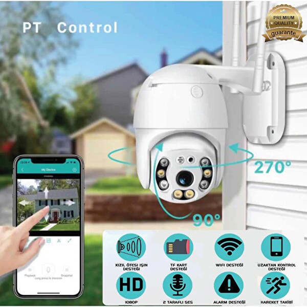 WellBox WB-PTZ01 2 MP 3.6mm Wi-Fi Dış Ortam AHD Pan Tilt Kamera