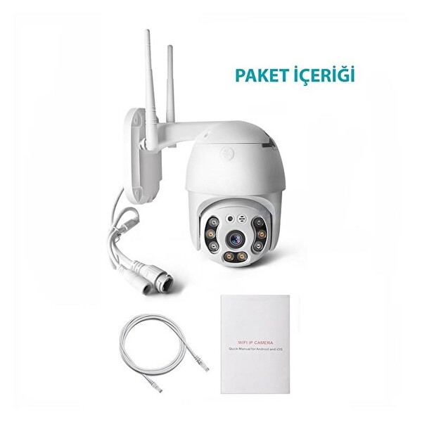 WellBox WB-PTZ01 2 MP 3.6mm Wi-Fi Dış Ortam AHD Pan Tilt Kamera