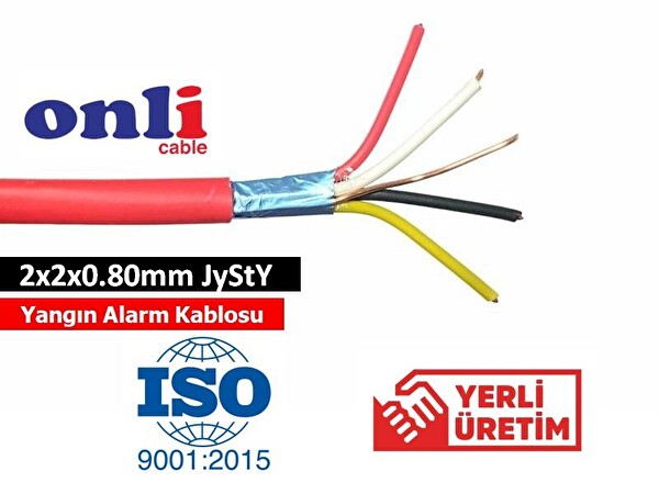 Onli 2x2x0.80 MM 500 M Jysty Yangın Alarm Kablosu