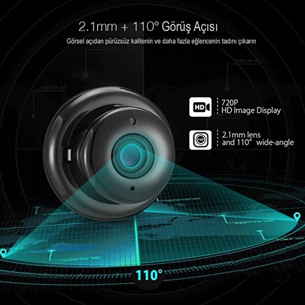 Powermaster PM-4792 V380 Gece Görüşlü Mikrofonlu 1080p Wi-Fi IP Kamera