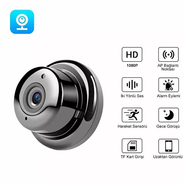 Powermaster PM-4792 V380 Gece Görüşlü Mikrofonlu 1080p Wi-Fi IP Kamera