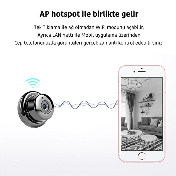 Powermaster PM-4792 V380 Gece Görüşlü Mikrofonlu 1080p Wi-Fi IP Kamera