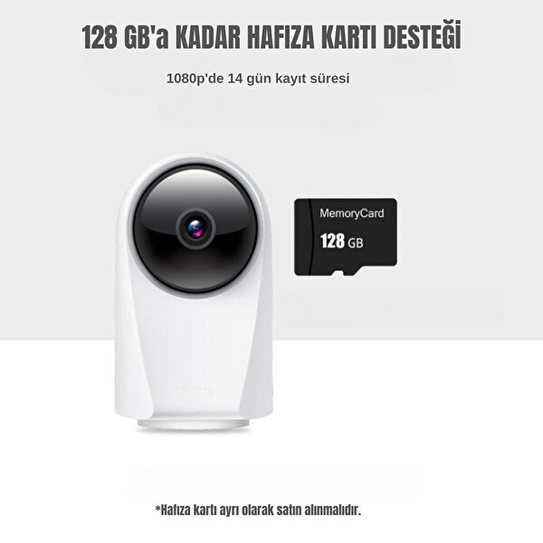 Realme RMH2001 360 Derece WiFi Full HD Beyaz Güvenlik Kamerası