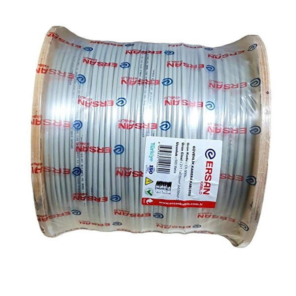 Ersan Kablo 2+1 0.50MM Cu Bakır 500 Metre Güvenlik Kamera Kablosu