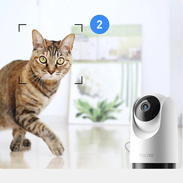 Tecno TH300 3 MP 2K Ultra HD 360 Derece Kablosuz WiFi Kamerası
