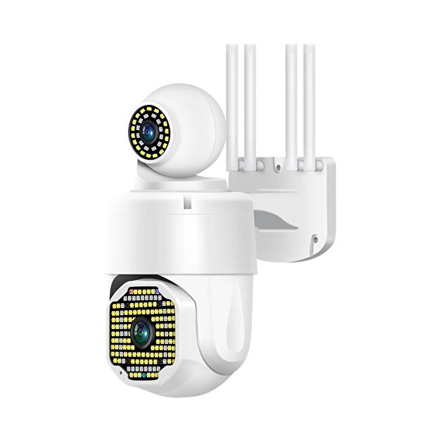 Yoosee Hareket Edebilen Çift Kameralı Flash Ledli 1080p FHD Gece Renkli Profesyonel Güvenlik Kamerası