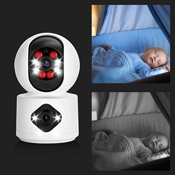Yoosee YS-13-PRO Çift Kameralı 5MP Full HD Pet Bebek Ev ve Ofis için Kaliteli Ekonomik Güvenlik Kamerası