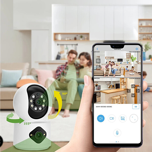 Yoosee YS-13-PRO Çift Kameralı 5MP Full HD Pet Bebek Ev ve Ofis için Kaliteli Ekonomik Güvenlik Kamerası