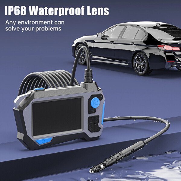 Yoosee YS-360-YILAN 360 Derece Döndürülebilir Çift Kameralı HD Monitörlü 5M Sert Tel Kablolu Yılan Kamera