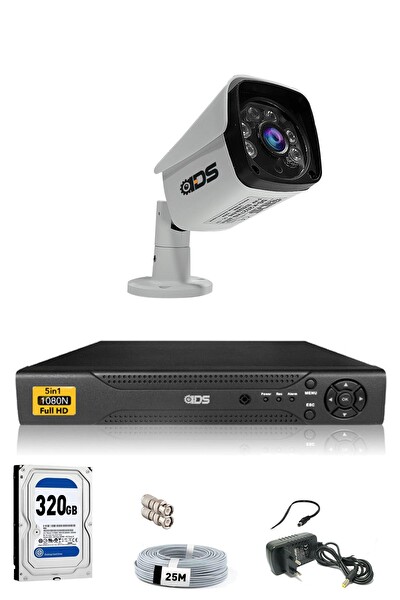 IDS 1 Kameralı Gece Görüşlü 320 Dış 5 MP Sony Lensli FHD Güvenlik Kamerası Sistemi DS-2027HD-SET1-320
