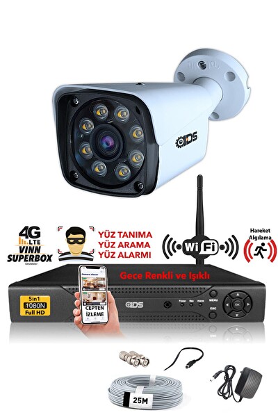 IDS Cepten İzle 1 Kameralı 5mp Sony Lensli 1080p FullHD Su Geçirmez Gece Renkli Full Kamera Seti DS-2034HD-WL-SET1-NOHDD
