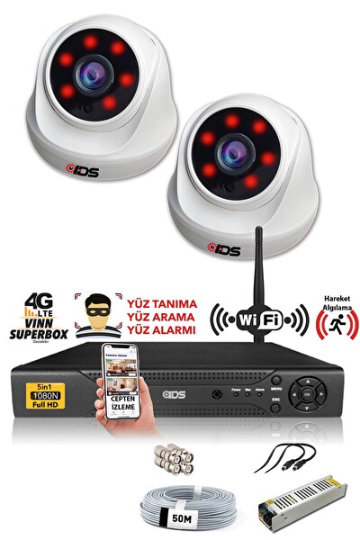 IDS 2 Kameralı 5 MP Sony Lensli 1080p Full HD Hard Disksiz Güvenlik Kamerası Sistemi D-2026HD-SET2-NOHDD
