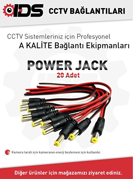 IDS Güvenlik Kamerası Sistemleri 20'li A Kalite Power Jack PWJACK20