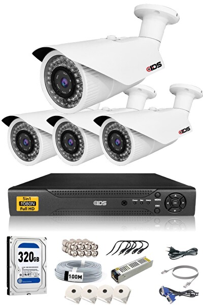 Cepten İzle 320 Dış 4 Kameralı 5mp Sony Lensli 1080p FullHD Güvenlik Kamerası Sistemi DS-2073HD-W-SET4-320