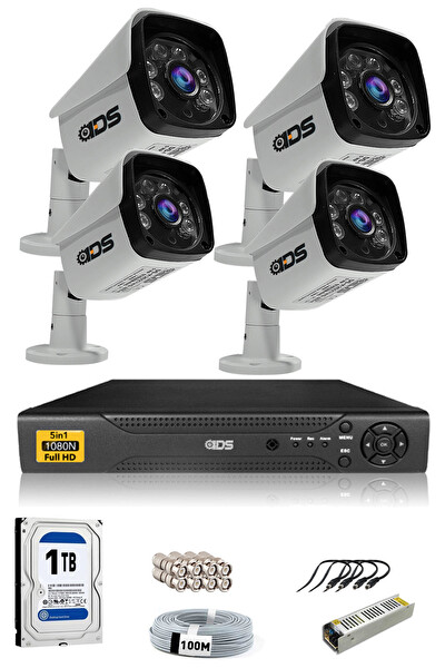 IDS Cepten İzle 1 TB Dış 4 Kameralı 5mp Sony Lensli 1080p FullHD Güvenlik Kamerası Sistemi DS-2027HD-SET4-1TB