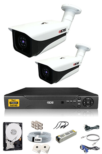 IDS Cepten İzle 250 Dış 2 Kameralı 5mp Sony Lensli 1080p FullHD Güvenlik Kamerası Sistemi DS-7070HD-SET2-250-X