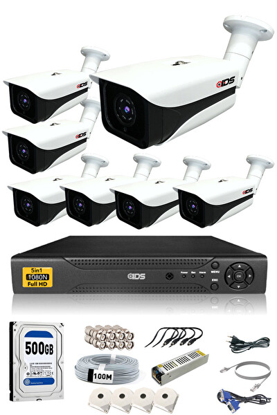 IDS 7 Kameralı 5MP Sony Lensli 1080p Full HD Cepten İzle 500 Dış Güvenlik Kamerası Sistemi DS-7070HD-SET7-500