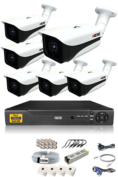 IDS Hard Disksiz 6 Kameralı 5 MP Sony Lensli 1080p Fullhd Güvenlik Kamerası Sistemi DS-7070HD-SET6-NOHDD