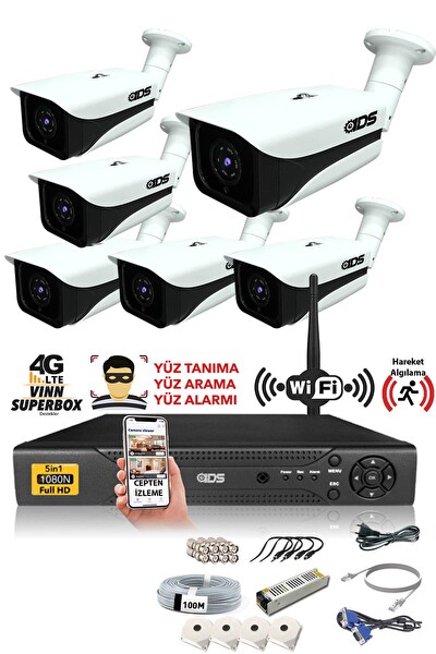 IDS Hard Disksiz 6 Kameralı 5 MP Sony Lensli 1080p Fullhd Güvenlik Kamerası Sistemi DS-7070HD-SET6-NOHDD