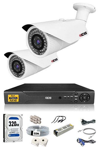 Cepten İzle 320 Dış 2 Kameralı 5mp Sony Lensli 1080p Fullhd Güvenlik Kamerası Sistemi DS-2073HD-W-SET2-320