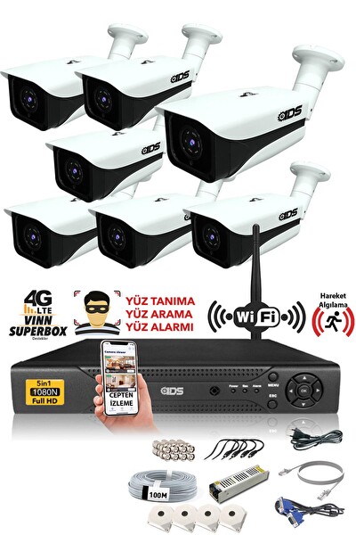 IDS Hard Disksiz 7 Kameralı 5mp Sony Lensli 1080p Fullhd Güvenlik Kamerası Sistemi DS-7070HD-SET7-NOHDD
