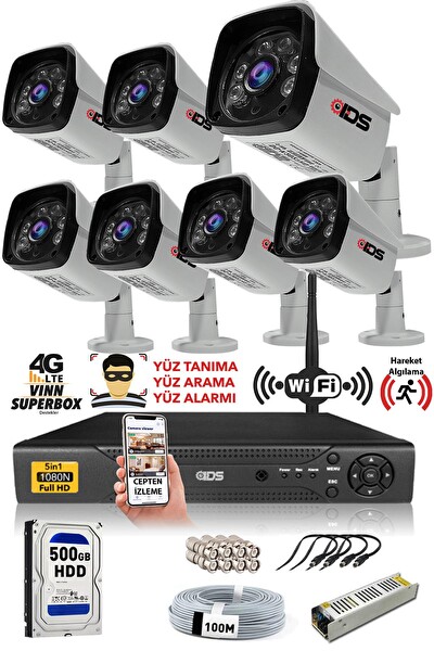 IDS 7 Kameralı 5 MP Sony Lensli 1080p FHD Cepten İzle 500 Dış Güvenlik Kamerası Sistemi DS-2027HD-SET7-500