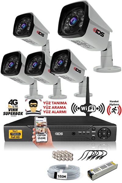 IDS 5 Kameralı 5 MP Sony Lensli 1080p Full HD Hard Disksiz Güvenlik Kamerası Sistemi DS-2027HD-SET5-NOHDD