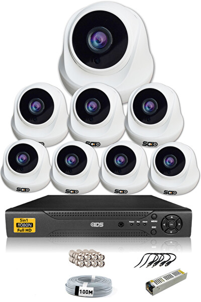 IDS 8 Kameralı 5 MP Sony Lensli 1080p Full HD Hard Disksiz Güvenlik Kamerası Sistemi D-2026HD-SET8-NOHDD
