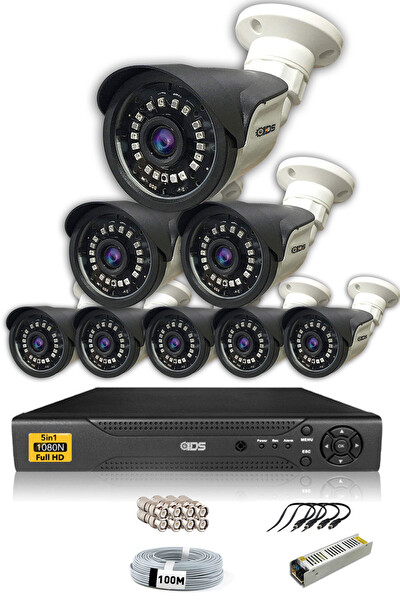 IDS 8 Kameralı 5 MP Sony Lensli 1080p Full HD Hard Disksiz Güvenlik Kamerası Sistemi DS-2015HD-SET8-NOHDD