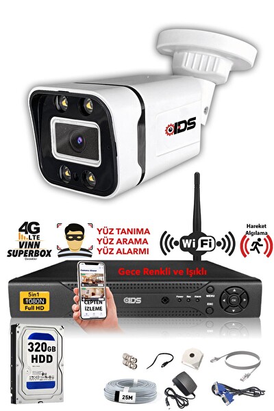 IDS 1 Kameralı 5 MP Sony Lensli 1080p Full HD Gece Renkli Su Geçirmez Cepten İzle Full Kamera Seti DS-2031HD-WL-SET1-320
