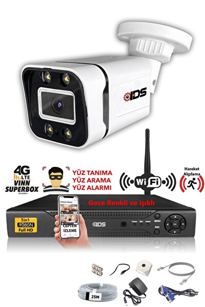 IDS 1 Kameralı 5 MP Sony Lensli 1080p Full HD Su Geçirmez Cepten İzle Gece Renkli Full Kamera Seti DS-2031HD-WL-SET1-NOHDD