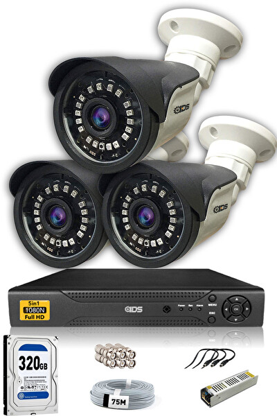 IDS 3 Kameralı 5MP Sony Lensli Full HD Gece Görüşlü Cepten İzle Güvenlik Kamerası Sistemi DS-2015HDSET3