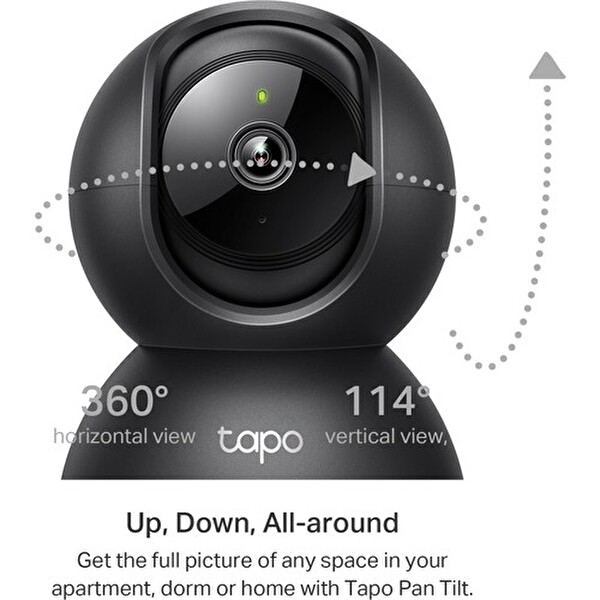 TP-Link Tapo C211 2K 3MP Yatay ve Dikey Ev Güvenliği Wi-Fi Kamerası - Kingston Canvas Select Plus 64 GB microSD